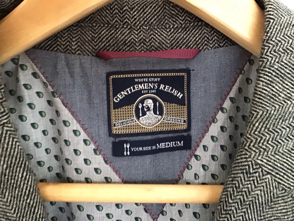 White Stuff Gentlemen's Relish Wool Blend Button Up Blazer Jacket Biscuit M Mens - Image 3 of 4