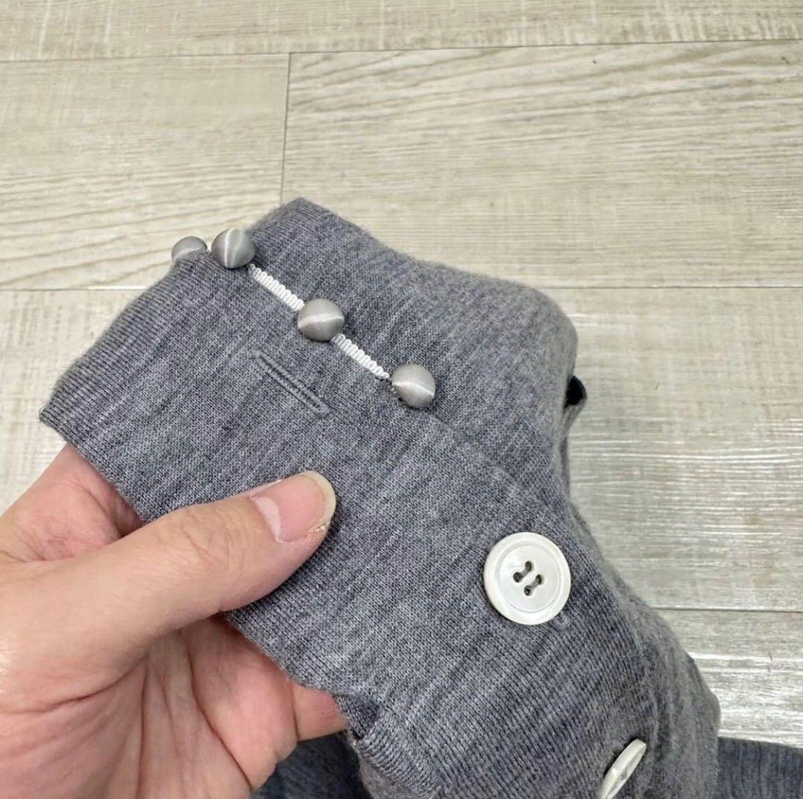 sacai Different material docking back flare Cardi… - image 7