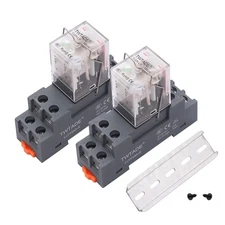 /2PCS DC 12V Relay 10A Electromagnetic Power Coil Relay 8 Pins DPDT 2NO 2NC w...
