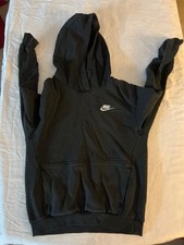 Vintage Nike Kids Large Swoosh Black Hoodie Sportswear