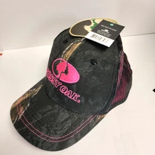 Mossy Oak Camo Hunting Ladies Pink Adjustable Hat/Baseball Cap Mesh Back NEW