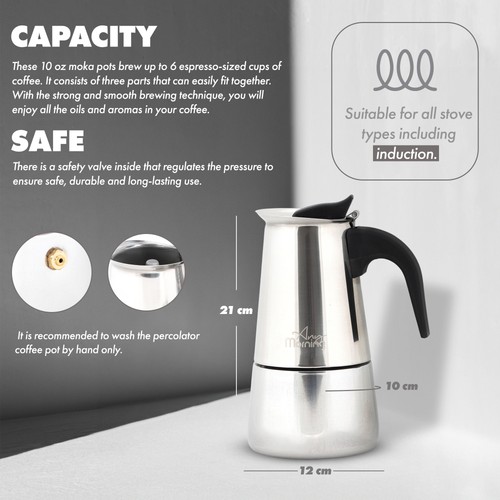 Macchina da caffè e tè Any Morning French Press, 6,76 once, design a triplo filtro - Foto 6 di 8