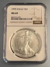 1995 Silver Eagle Dollar $1 - NGC MS 69