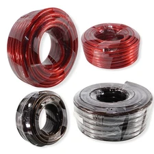 50Ft Pre Cut Coils of 0 Ga/4 Ga Black & Red CCA Power and Ground Wire Combo Kit