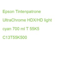 Epson Tintenpatrone Ultrachrome Hdx/Hd Light Cyan 700 Ml T 55K5 C13T55K500