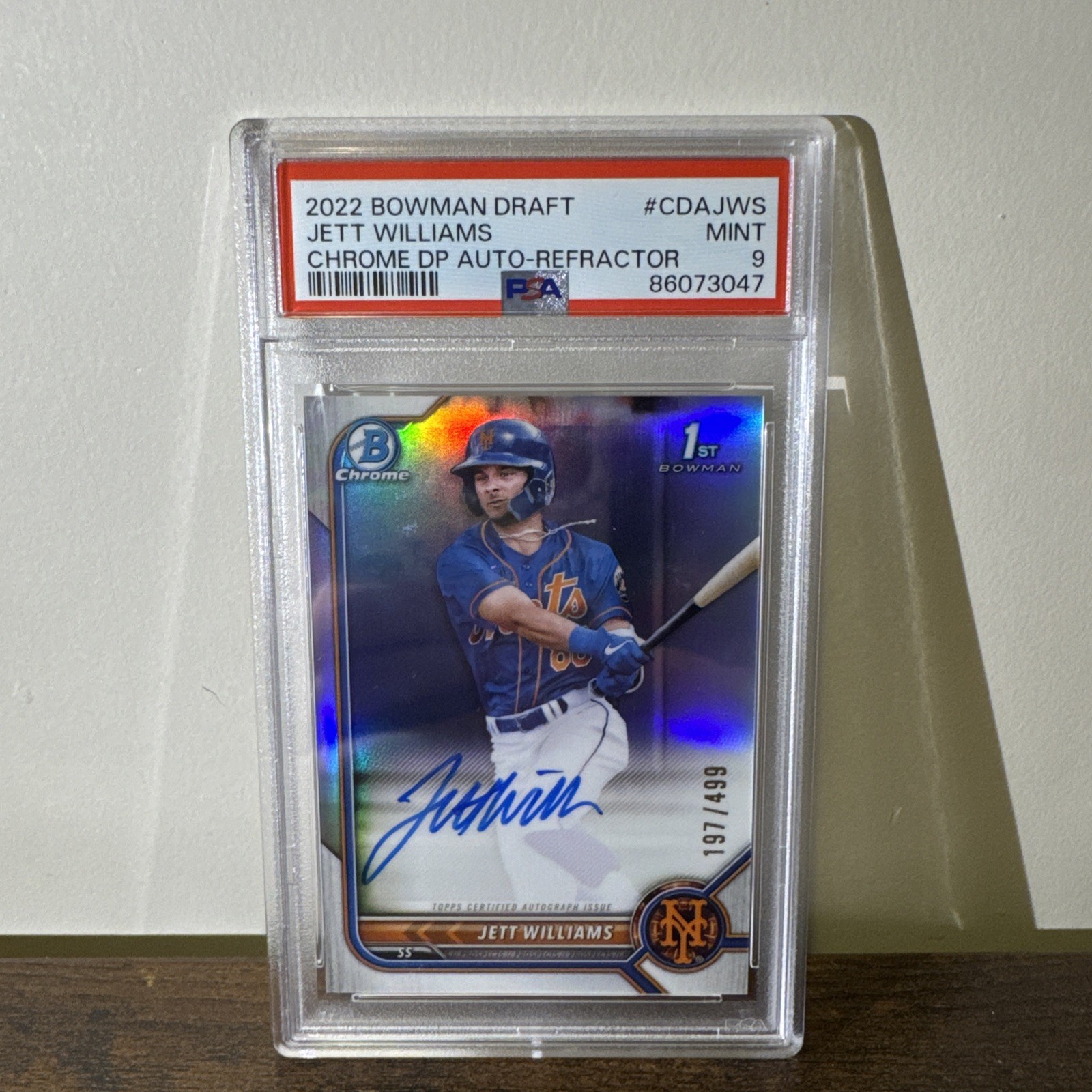 2022 Bowman Chrome 1st Autograph Jett Williams #CDA-JWS Refractor /499