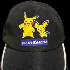 Pok mon Pikachu Kids Cap   Size 2T  6T   Strapback   Jet Black with White Stripes
