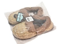 Muk Luks Anais Clog Slippers Shoes Women Size 7.5 Beige Oatmeal Knit Faux Fur