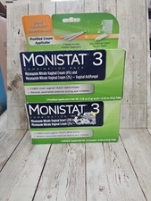 2x. MONISTAT 3 COMBO PACK  3 Applicators Yeast Infection Treatment + 1 Cream  