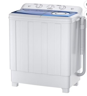 Auertech Portable Washer 28lbs Twin Tub Compact with Drain Pump, Semi-Automatic 