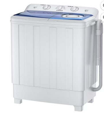 #ad Auertech Portable Washer 28lbs Twin Tub Compact with Drain Pump Semi Automatic $251.99