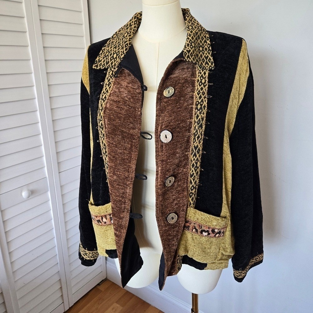 Allure Patchwork Chenille Jacket Blazer Plus Size… - image 6