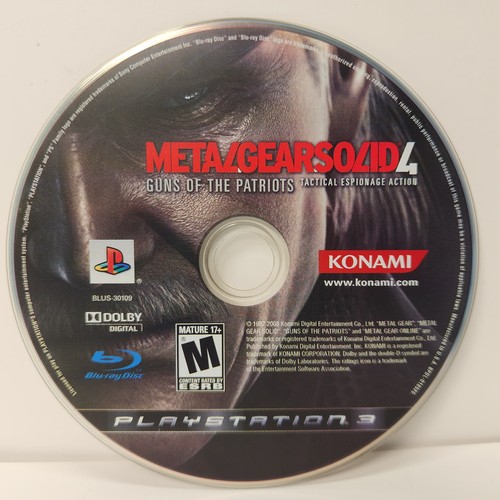 Metal Gear Solid 4: Guns of the Patriots (Sony PlayStation 3, 2008) - Nur Disc