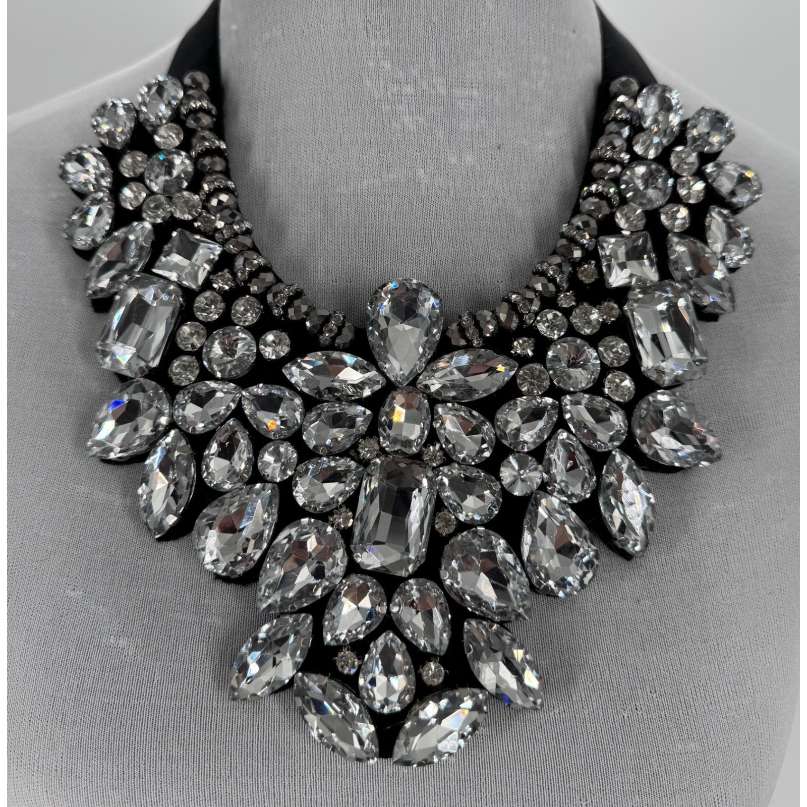 2 Sparkling Statement Necklaces Rhinestone Crysta… - image 3