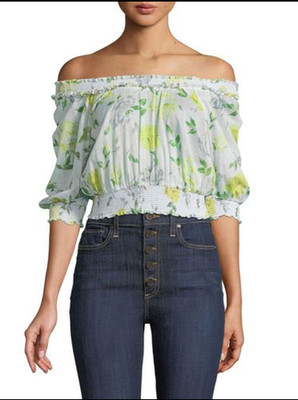 Cinq à Sept NWT Heidi White Floral Off Shoulder Top Size Small