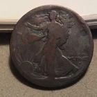 1916-D WALKING LIBERTY HALF DOLLAR POOR GRADE E-47  VERY DARK COIN