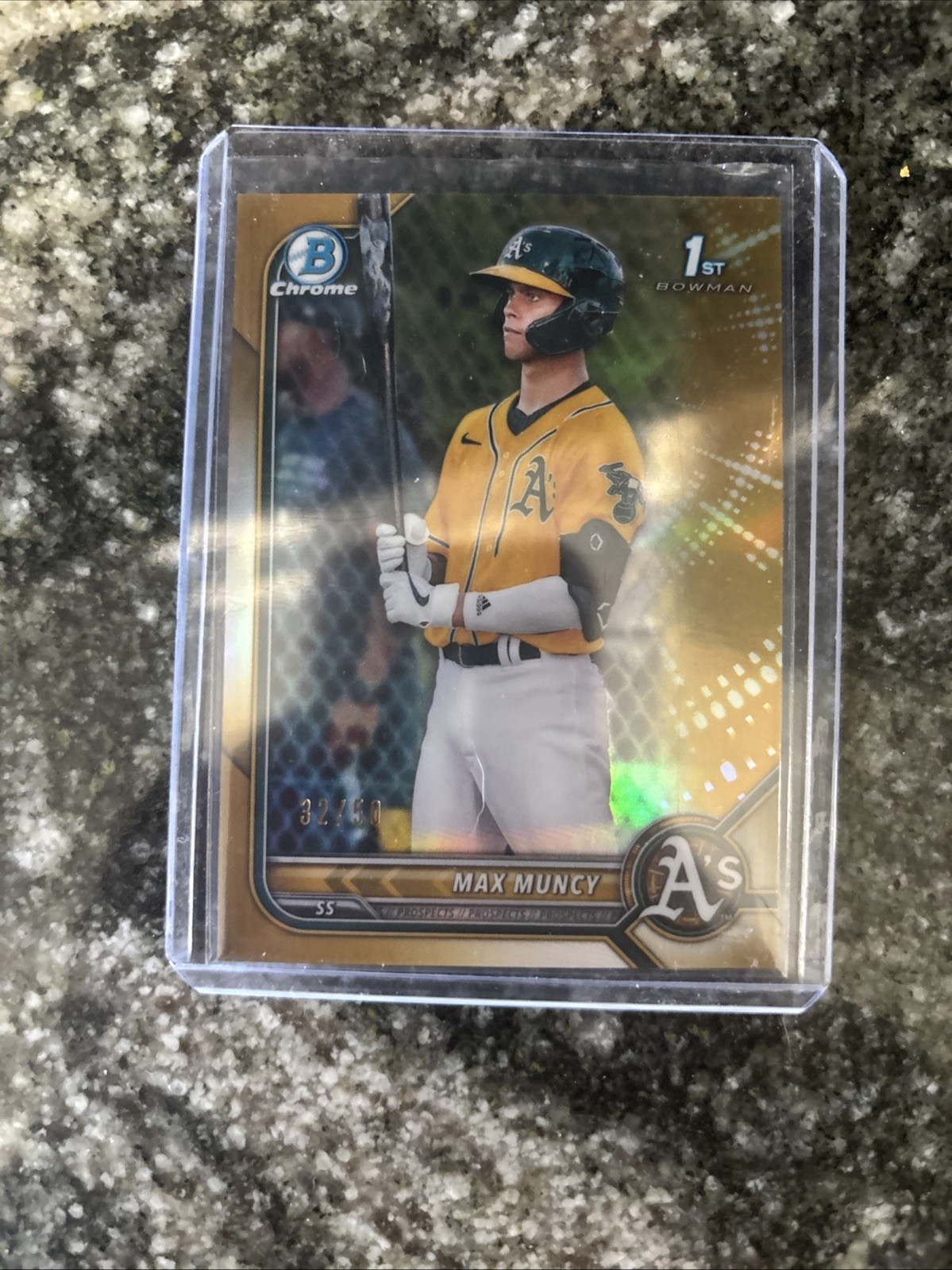 MAX MUNCY 1st Bowman 2022 Chrome True Gold Refractor /50 Oakland #BCP-89
