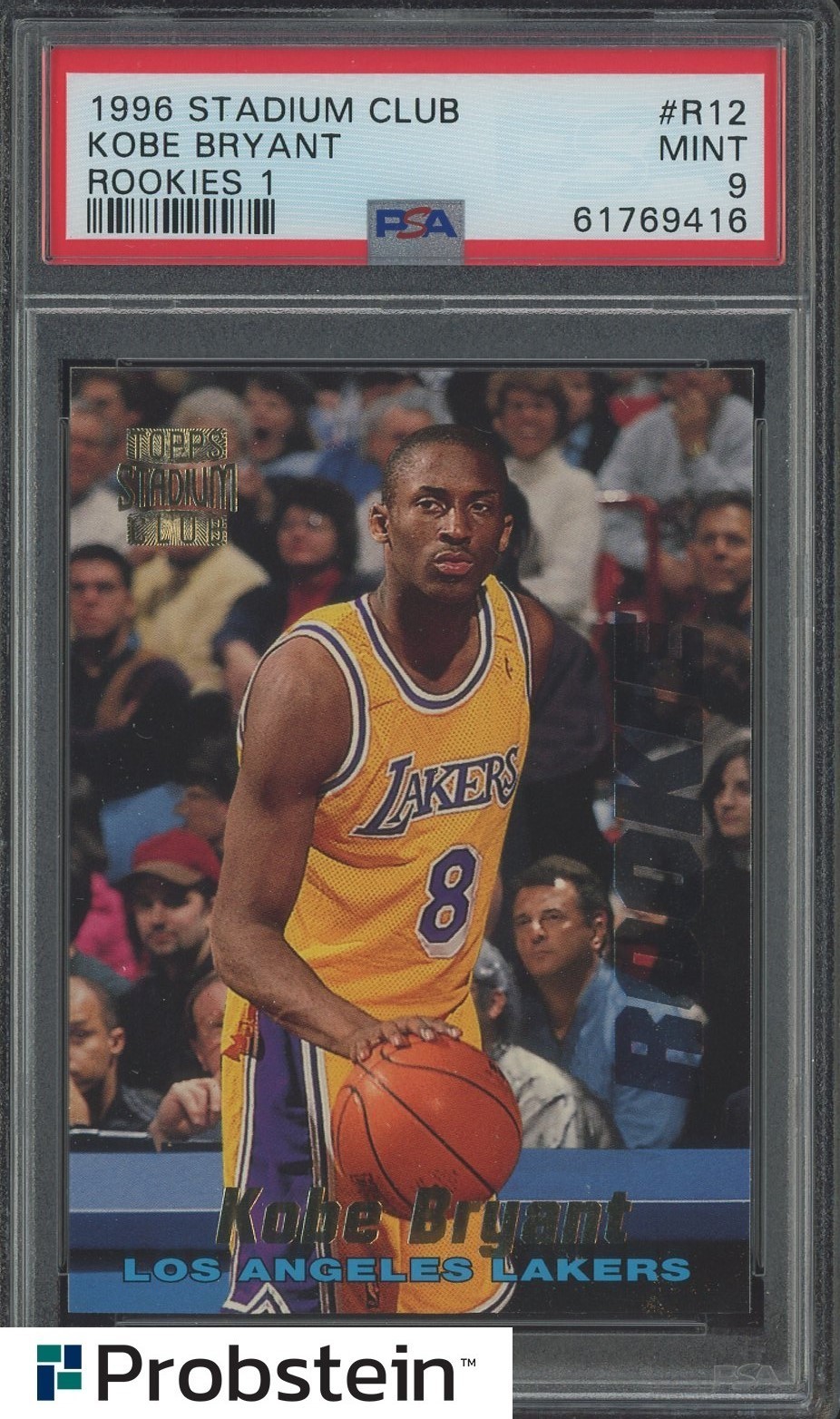 1996 Stadium Club Rookies 1 #R12 Kobe Bryant Lakers RC HOF PSA 9 MINT