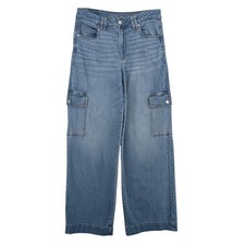 American Eagle Jeans Womens Super High Rise Baggy Wide Leg Cargo 8 Long Baggy