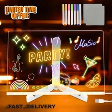 LED Note Board with 7 Colors–Light Up Dry Erase Drawing Board with Stand,Acrylic