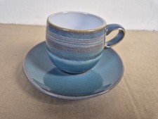 DENBY AZURE  COAST  ESPRESSO COFFEE CUP & SAUCER VGC STONEWARE VERY GOOD LOT B