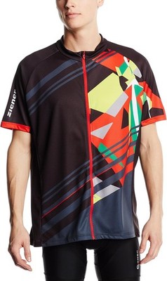 Ziener Herren Culver Fahrradshirt, T-Shirt Radtrikot, schwarz/Rot, 46, S