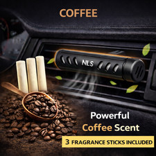 Coffee Car Air Freshener Vent Clip Diffuser Long Lasting Strong Scent 3 Sticks