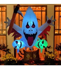 4.5 Ft Halloween Inflatables Scary 3 Ghosts Broke Out from Window, Spooky