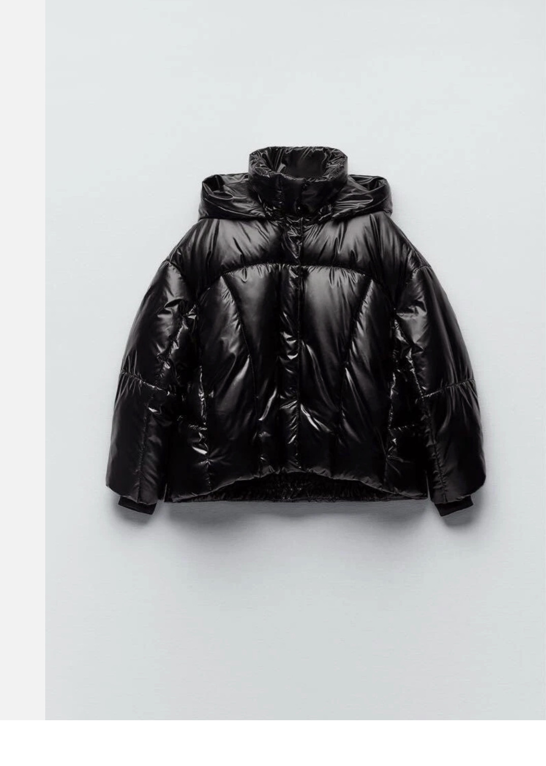 NWT Zara Water Repellent Puffer Anorak 3427/770 Classic Black Hooded Oversize S thumbnail 4