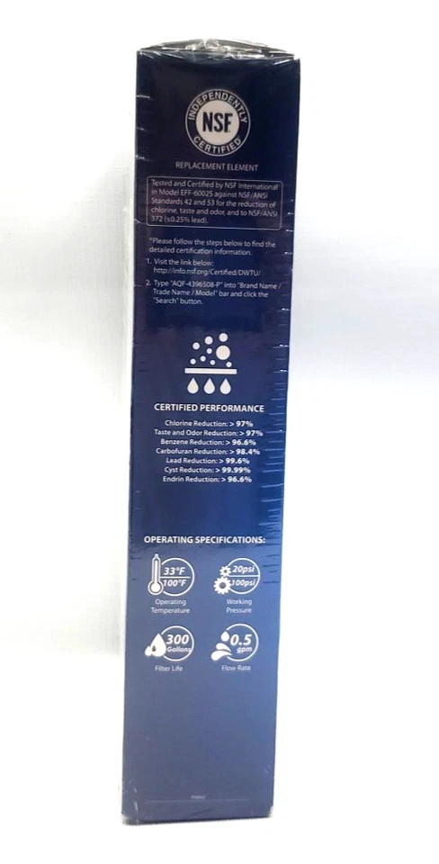 Aqua Crest Refrigerator Water Filter AQF 4396508 Sealed X 3 - Image 4 of 4
