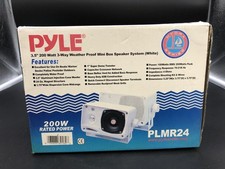 NEW Pyle 3.5" 200W Waterproof Speakers for Outdoors/ATV/Boat White