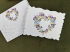 10 Carol Wilson Fine Arts Embossed Blank Note Cards+Envelope: Pansy Heart Wreath — photo 3