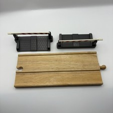 Wooden Train Track Level Crossing Set with Barriers