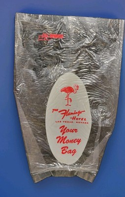 RaRe 1960s Flamingo Hotel Casino Clear Slot Machine Money Bag Giveaway Premium
