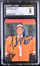 Trent Dilfer Signed 1994 Upper Deck Rookie Card #17 Buccaneers CGC 8 JSA 9 Auto