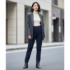 Vintage 80s Garland Stirrup Pants Women XXXS 23 Inch Navy Blue Stretch Dance