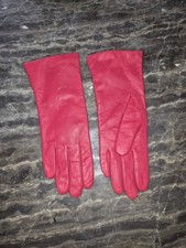 Vintage Fownes Women's Red Leather Gloves Size: 6 1/2
