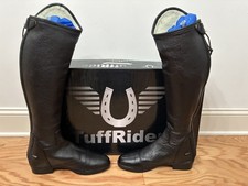 Tuffrider Belmont Dress Boots Equestrian Womens 8.5 Black Back Zip