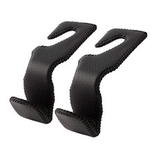 Car Headrest Hooks, Leather Back Seat Organizer, 2 Pack for Bags Coats