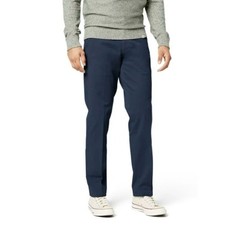 Dockers SMARTSERIES Work Day Khaki Straight Fit Wrinkle Resis, Mens, 38x29, Blue