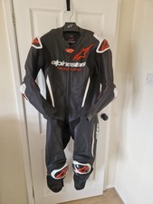 Alpinestars GP R7 Motorcycle Leather Suit Black White Red Size 54