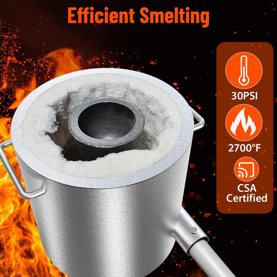 Propane Melting Furnace Kit 2700°F High‑Heat Foundry Kiln Casting ...