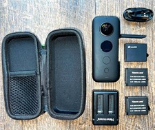 Insta360 ONE X 5.7K 360 Action Camera 3 Batteries Charger Case Bundle