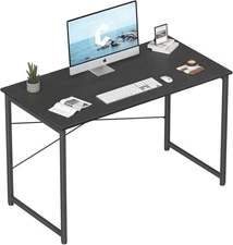 Modern 47-Inch Computer Desk with Black Metal Frame - Ideal for Home Office