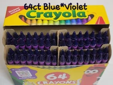 64ct Crayola Crayons (Blue+Violet) Single Color Bulk Lot Wax Melting Crafts