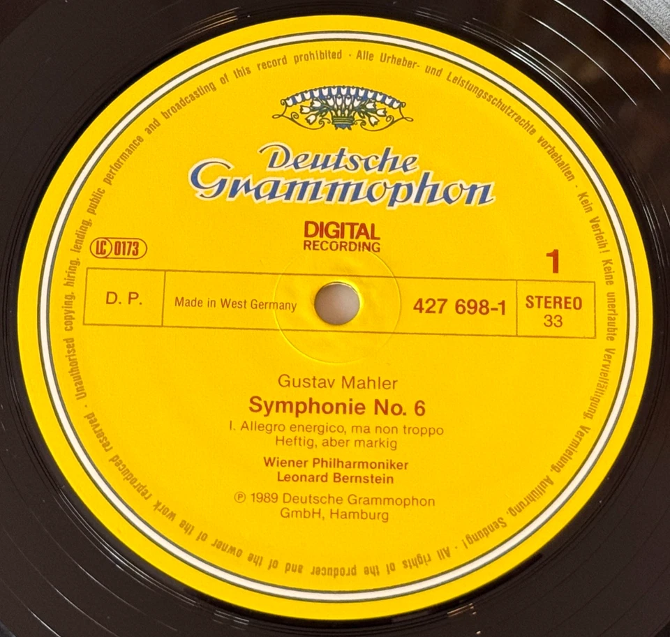 LEONARD BERNSTEIN Mahler Symphony No.6 1989 ED1 DGG DIGITAL 2LP BOX NM MINT - Image 3 of 4