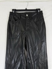 H M Divided Faux Leather Pants 2 Straight Leg Womens H And M HM