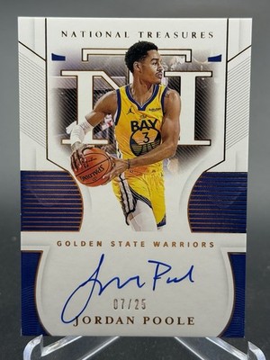 JORDAN POOLE 2020-21 PANINI NATIONAL TREASURES #S-JDP AUTO 7/25 - Warriors