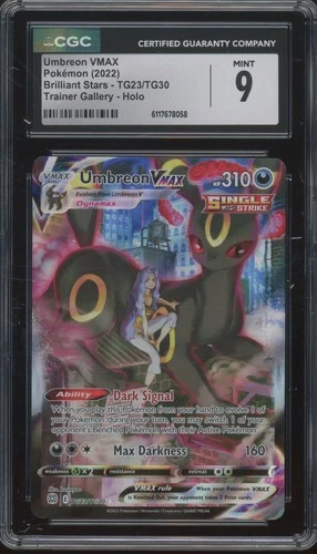2022 Pokemon Brilliant Stars Holo Trainer Gallery #TG23 Umbreon VMAX Mint CGC 9