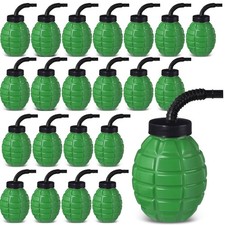 Tanlade Army Soldier Camouflage Grenade Cups 10 oz 24 Pcs Plastic Reusable